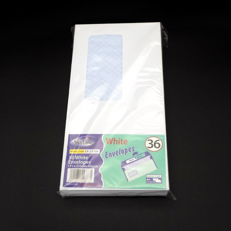 DL white envelope peel and seal self adhesive paper envelope Security Envelopes115*225